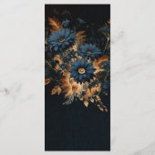 ダークネイビー素朴ブルー金ゴールドグラム結婚ボホのメニュー メニュー (裏面)