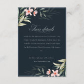 ダークネイビー赤面グリーン結婚リーフローラの詳細 エンクロージャーカード (正面)