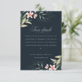 ダークネイビー赤面グリーン結婚リーフローラの詳細 エンクロージャーカード (スタンド正面)