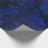 ダークネイビー黒い石の大理石の花崗岩テクスチャプリン ラッピングペーパー (角)