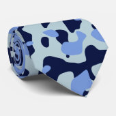 ダークネイビー、ライトグレイシッシュブルー、スカイブルーカモフラージュ ネクタイ (ロール)