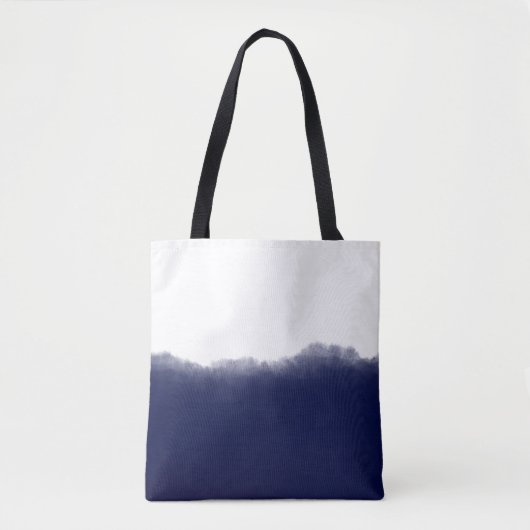 ダークネイビー 水彩画 トートバッグ (正面)