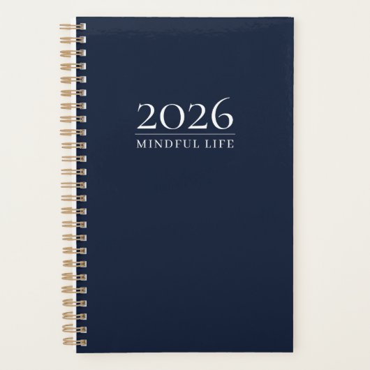 ダークネイビー 2026年 プランナー | カスタムタイトルとイニシャル (正面)