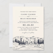 ダークネイビー | Mountain 結婚 Sketch's 招待状 (正面)