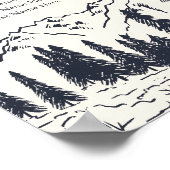 ダークネイビー | Mountain Sketch結婚の座席表 ポスター (角)