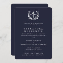 ダークネイビーMDアスクレピウス+ローレルリース卒業