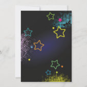 ダークネオンで輝く卒業パーティー招待状 招待状 (裏面)