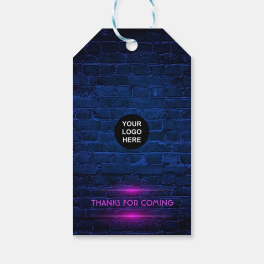 ダークネオンパーティの招待状で輝企業のく ギフトタグ (裏面)
