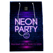 ダークネオンパーティの招待状で輝企業のく ミディアムペーパーバッグ (正面)