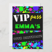 ダークネオンパーティーVIPパス誕生日 招待状 (裏面)