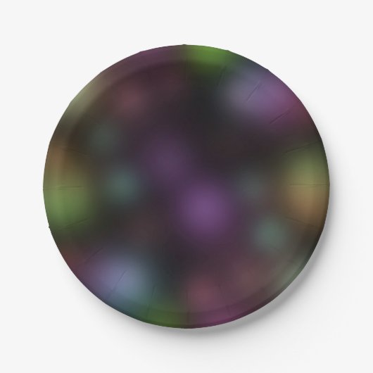 ダークネオンライトおもしろい誕生日パーティーで輝く ペーパープレート (正面)