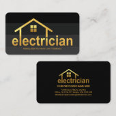 ダークネスレイヤ金ゴールド電気技師ホーム 名刺 (正面/裏面)