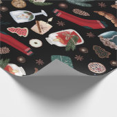 ダークハイゲクリスマスパターン ラッピングペーパー (角)