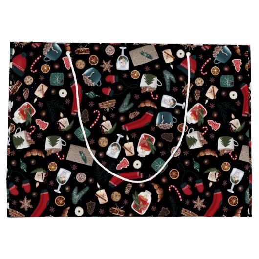 ダークハイゲクリスマスパターン ラージペーパーバッグ (裏面)