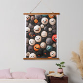 ダークハッピーとおもしろい顔 吊り下げ型タペストリー (寝室)