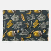 ダークハニービーハイブイエローナチュラル キッチンタオル (横)