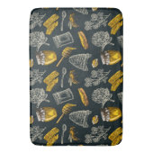 ダークハニービーハイブイエローヴィンテージシオーガニックック バスマット (正面縦)