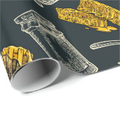 ダークハニービーハイブヴィンテージナチュラオーガニックル ラッピングペーパー (ロールコーナー)