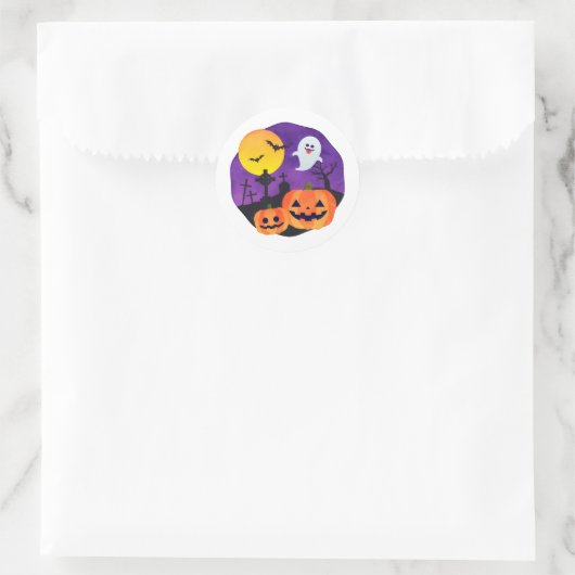 ダークハロウィンな雰囲気のステッカー ラウンドシール (バッグ)