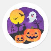 ダークハロウィンな雰囲気のステッカー ラウンドシール (正面)