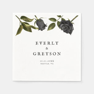 ダークハロウィン結婚バラの白 スタンダードカクテルナプキン