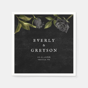 ダークハロウィン結婚バラ スタンダードカクテルナプキン