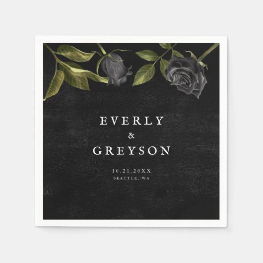 ダークハロウィン結婚バラ スタンダードカクテルナプキン (正面)