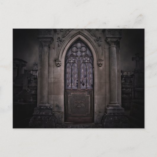 ダークハロウィーンのゴシック様式の墓地 ポストカード (正面)