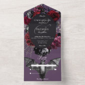 ダークハロウィーングラムフローラパープルノディナー オールインワン招待状 (内側)