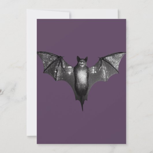 ダークハロウィーングラムフローラパープルブライダルシャワー 招待状 (裏面)