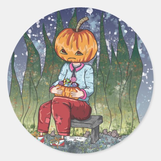 ダークハロウィーンパンプキンボーイ ラウンドシール (正面)