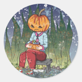 ダークハロウィーンパンプキンボーイ ラウンドシール