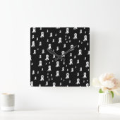 ダークハロウィーン幽霊 スクエア壁時計 (ホーム)