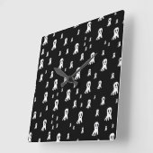 ダークハロウィーン幽霊 スクエア壁時計 (傾斜)