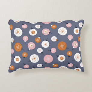 ダークバのクリスマスボールとシームレスなパターン アクセントクッション