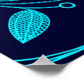 ダークバの抽象芸術ブルーのシームレスなパターン ポスター (角)