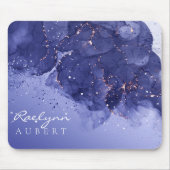 ダークバイオレットカラーインクグリッターカスタマイズ マウスパッド (正面)