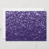 ダークバイオレットパープルスパークルスウィート16エレガント脚本 招待状 (裏面)