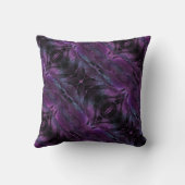 ダークバイオレットパープル抽象芸術フェザーテクスチャ クッション (裏面)