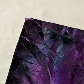 ダークバイオレットパープル抽象芸術フェザーテクスチャ ビーチタオル (インサイチュ)