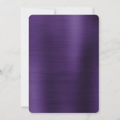 ダークバイオレットフォイルブラックとホワイト50誕生日 招待状 (裏面)