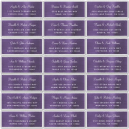 ダークバイオレット個人結婚の住所 シール