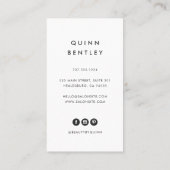 ダークバエレガントイオレットフローラブーケ |垂直 名刺 (裏面)