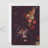 ダークバエレガントルガンディMoodyフローラ結婚ズ 招待状 (裏面)