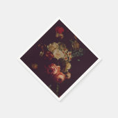 ダークバエレガントルガンディMoodyフローラ スタンダードカクテルナプキン (角)