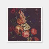 ダークバエレガントルガンディMoodyフローラ スタンダードカクテルナプキン (正面)