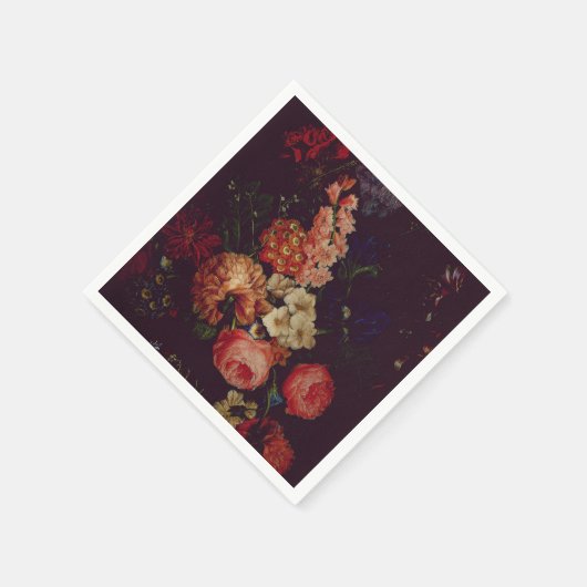 ダークバエレガントルガンディMoodyフローラ スタンダードカクテルナプキン (角)