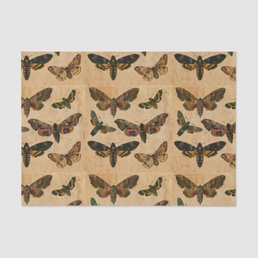 ダークバタフライヴィンテージステンド紙デコパージュ 薄葉紙 (正面)