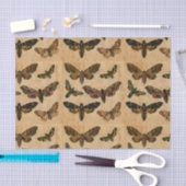 ダークバタフライヴィンテージステンド紙デコパージュ 薄葉紙 (クラフト)