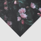 ダークバックグラウンドにロマンチックなピンクの花 薄葉紙 (詳細)